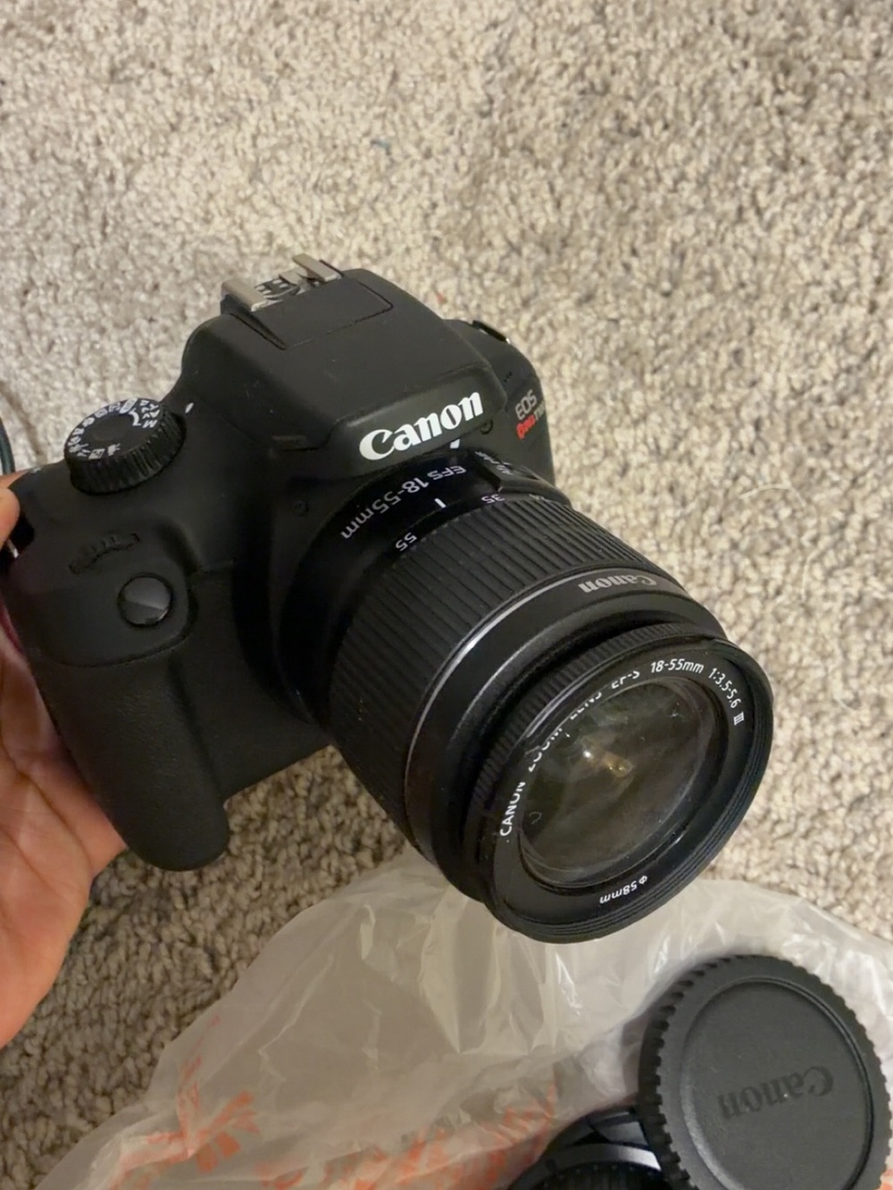 Canon DSLR Camera in Black with 18-55mm Lens